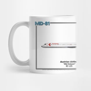 McDonnell Douglas MD-81 - Austrian Airlines "Old Colours" (Art Print) Mug